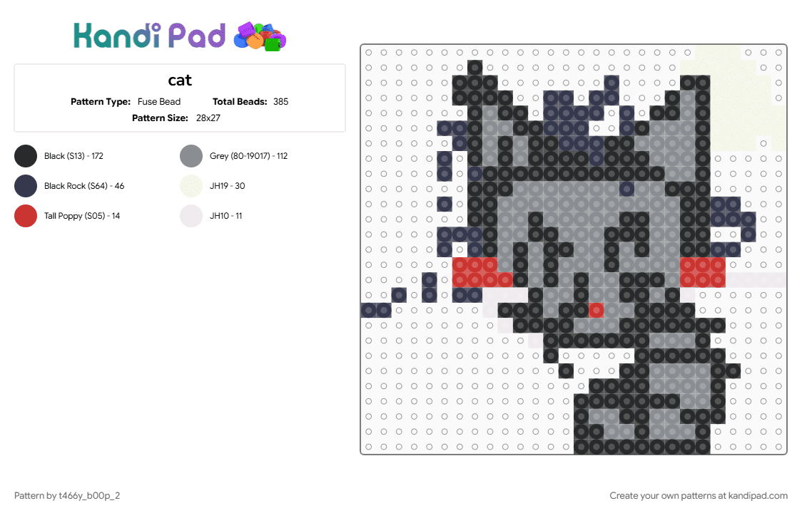 cat - Fuse Bead Pattern by t466y_b00p_2 on Kandi Pad - 