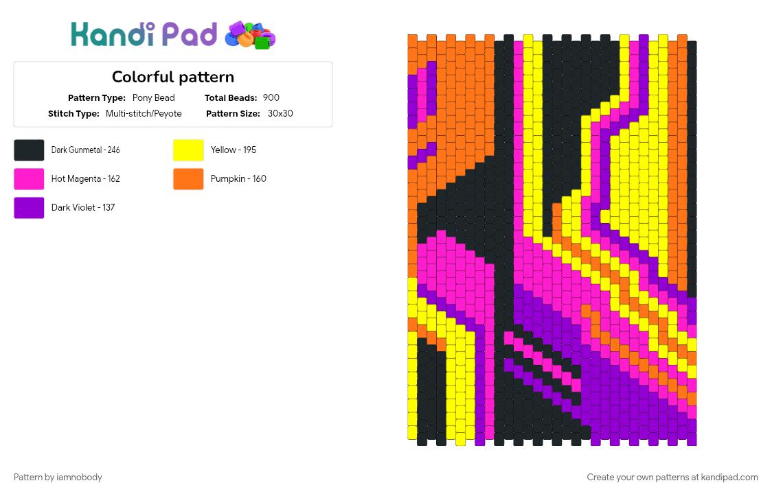 Colorful pattern - Pony Bead Pattern by iamnobody on Kandi Pad - abstract, banner, colorful, random, tapestry