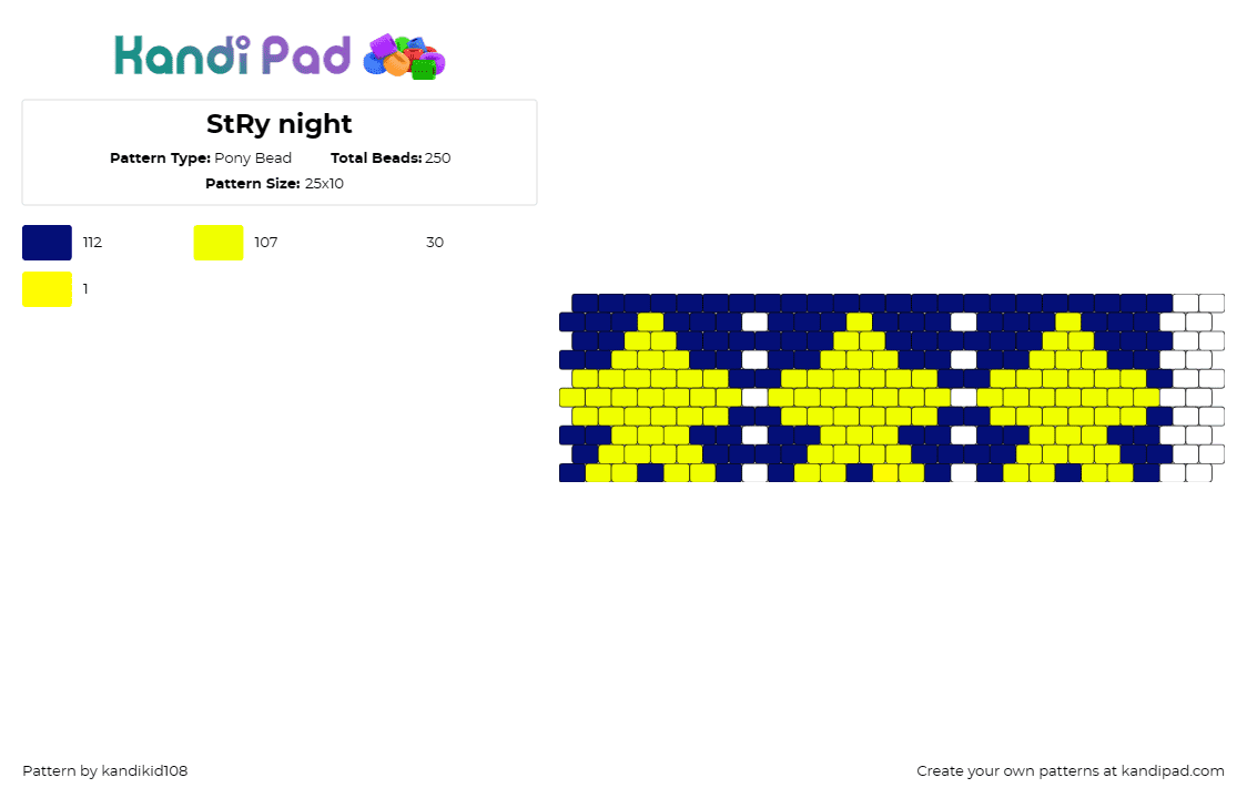 StRy night  - Pony Bead Pattern by kandikid108 on Kandi Pad - stars,night,dark,cuff