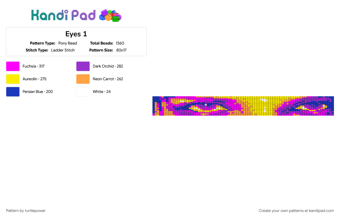 Eyes 1 - Pony Bead Pattern by turtlepower on Kandi Pad - 