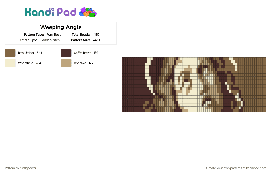 Weeping Angle - Pony Bead Pattern by turtlepower on Kandi Pad - 