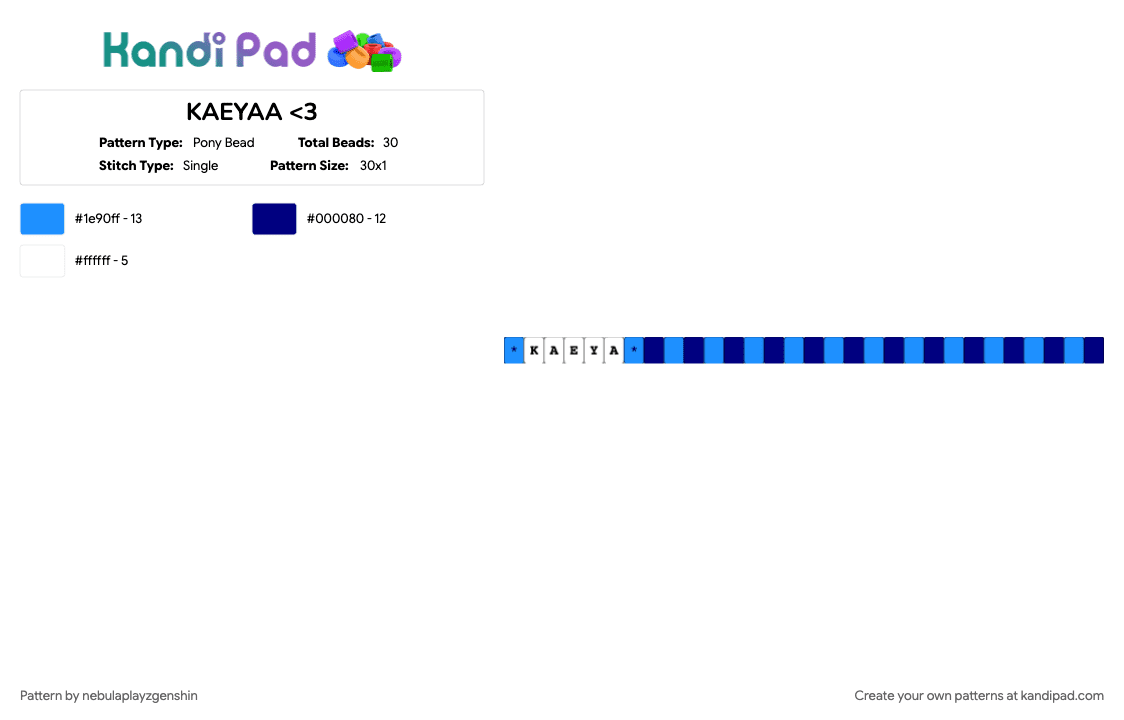 KAEYAA - Pony Bead Pattern by nebulaplayzgenshin on Kandi Pad - character, genshin, genshin impact, light blue, mondstadt, purple, video game