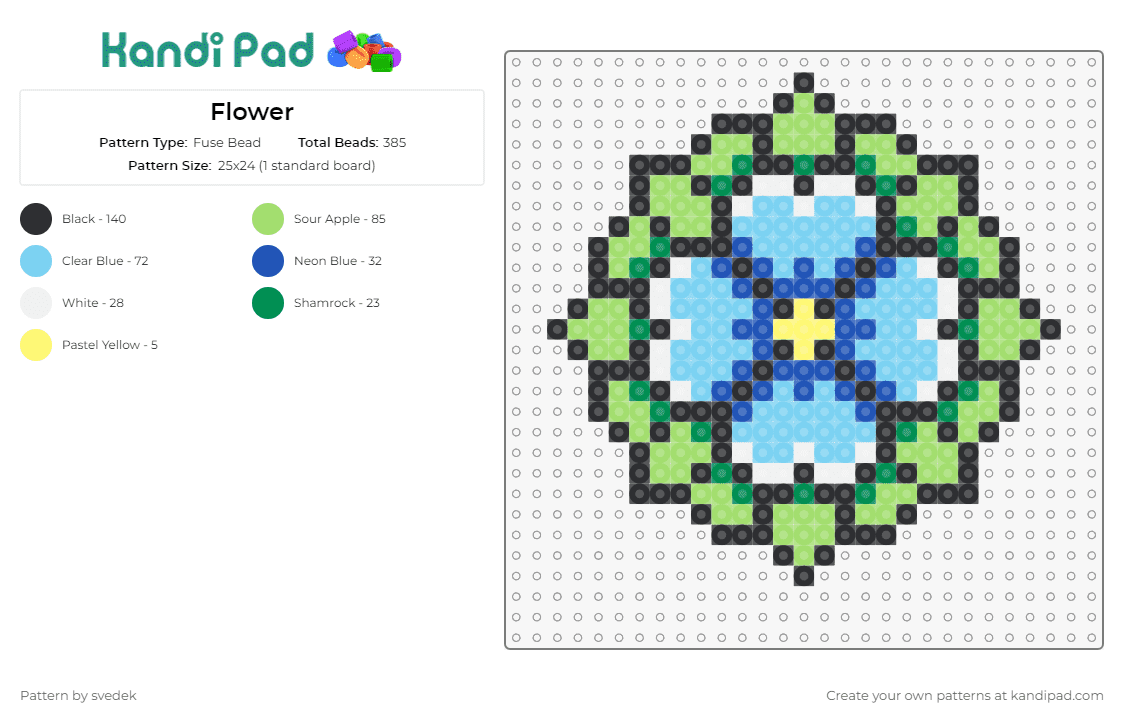 Flower Fuse Bead Pattern - Kandi Pad | Kandi Patterns, Fuse Bead 