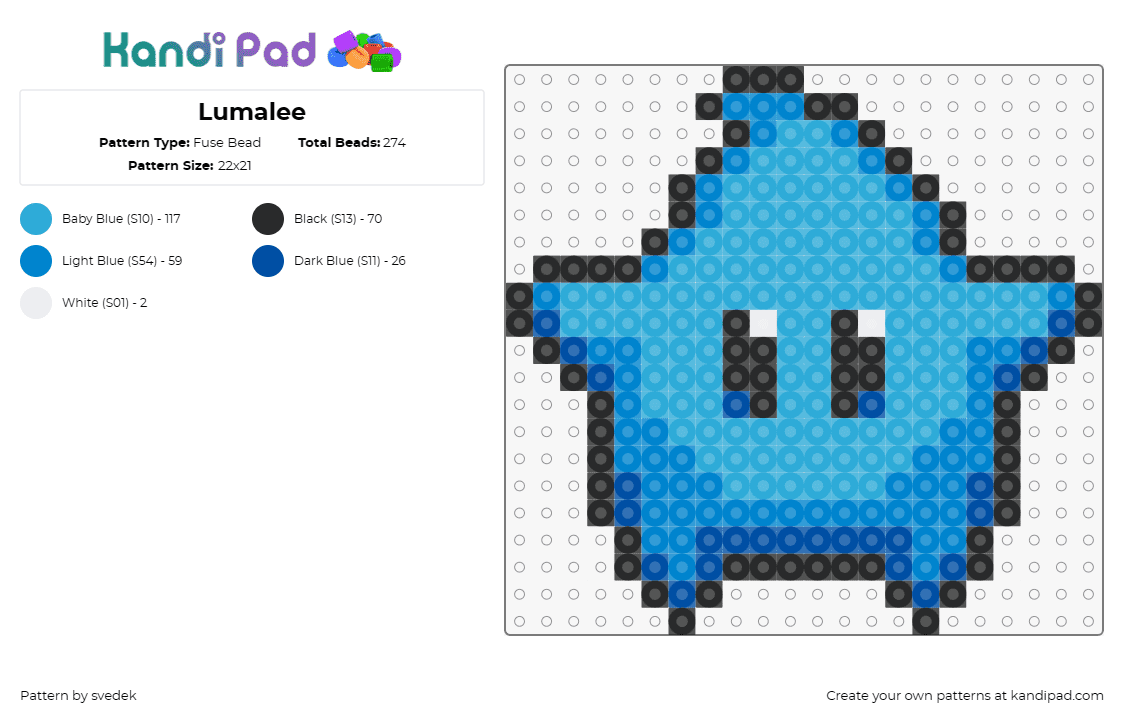 Lumalee - Fuse Bead Pattern by svedek on Kandi Pad - lumalee,mario,nintendo,character,video game,star,cute,blue