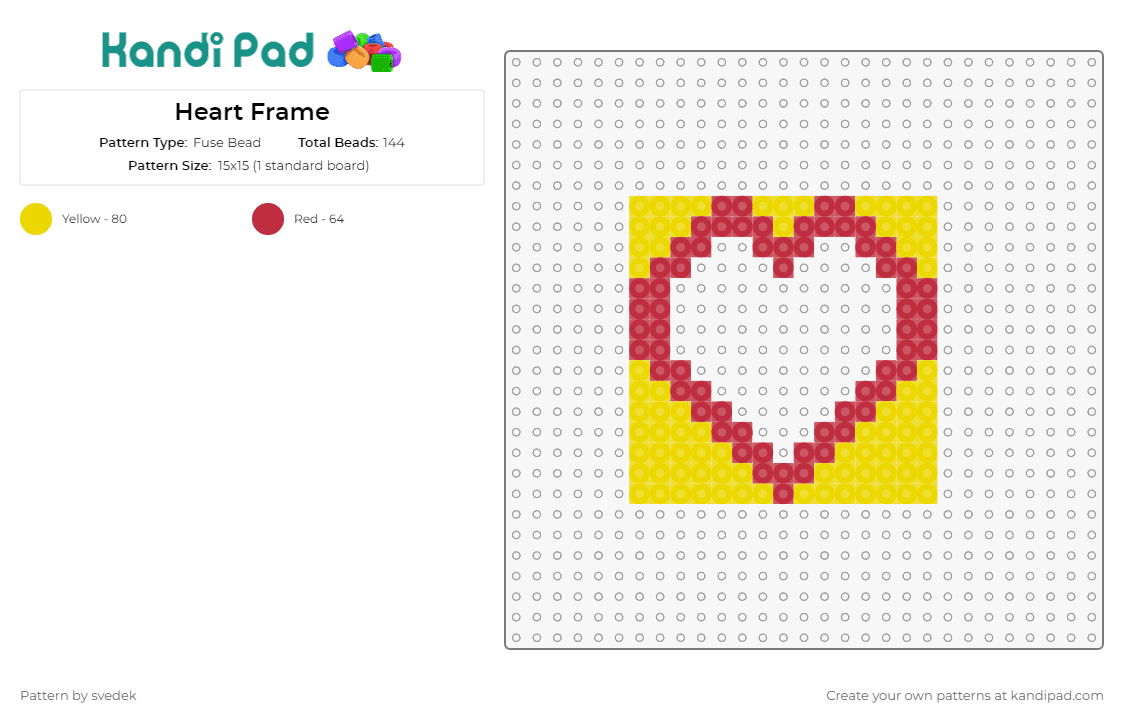 Heart Frame - Fuse Bead Pattern by svedek on Kandi Pad - heart