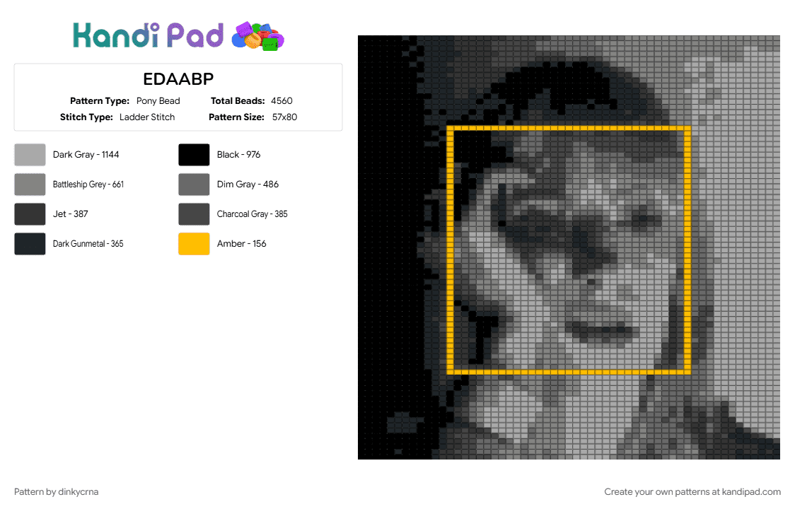EDAABP - Pony Bead Pattern by dinkycrna on Kandi Pad - 