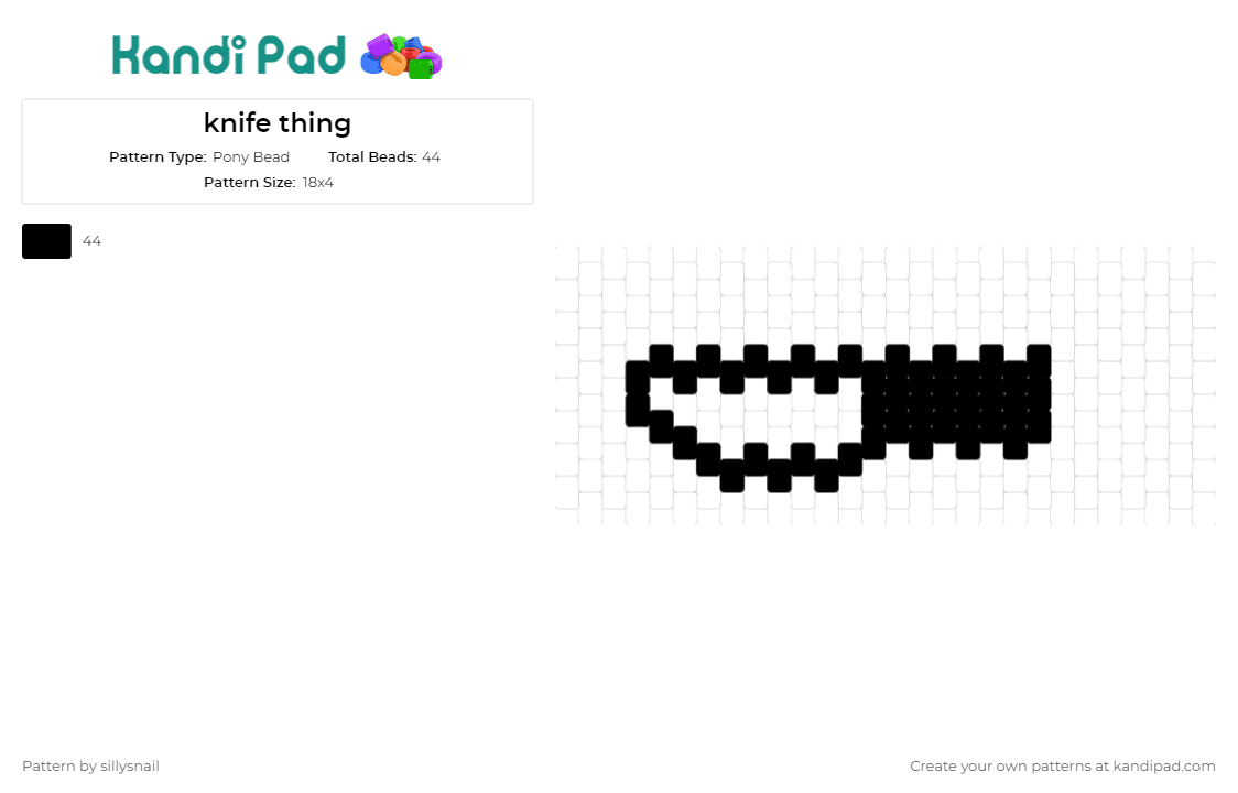 knife thing - Pony Bead Pattern by sillysnail on Kandi Pad - knife,utensil