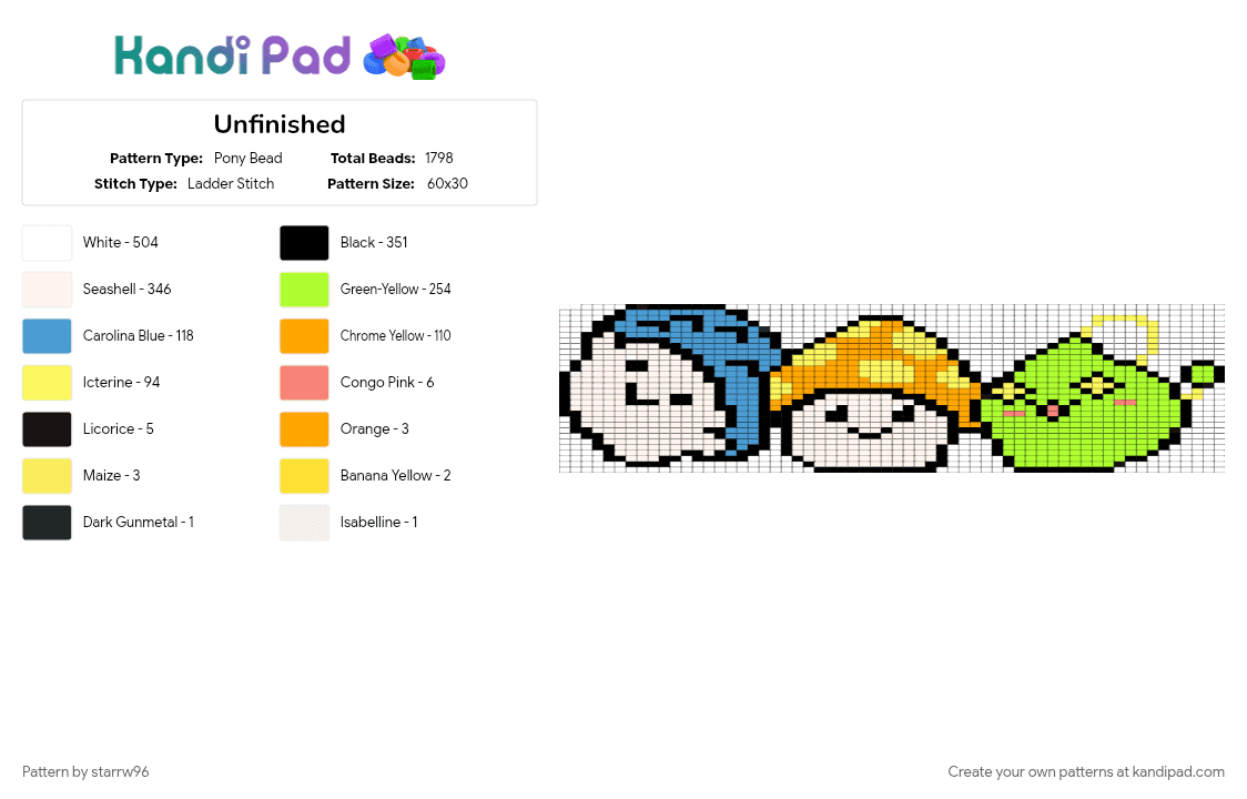 Maplestory I Tapestry - Pony Bead Pattern by starrw96 on Kandi Pad - green, white
