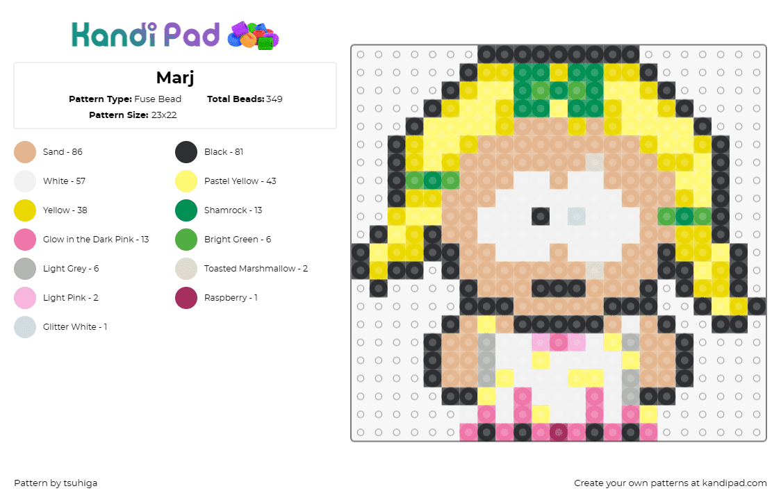 Marj - Fuse Bead Pattern by tsuhiga on Kandi Pad - marj,south park,cartoon,tv show