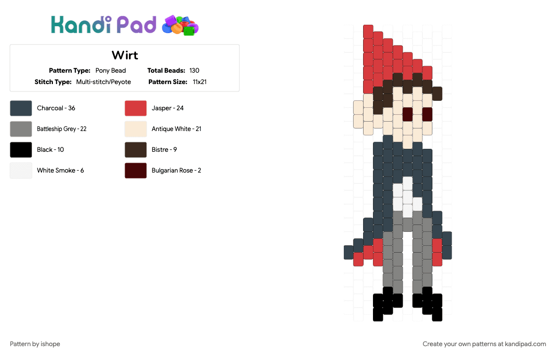 Wirt - Pony Bead Pattern by ishope on Kandi Pad - 