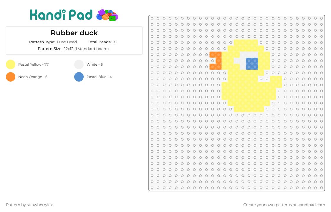 Duck Pixel Art KANDI Pattern