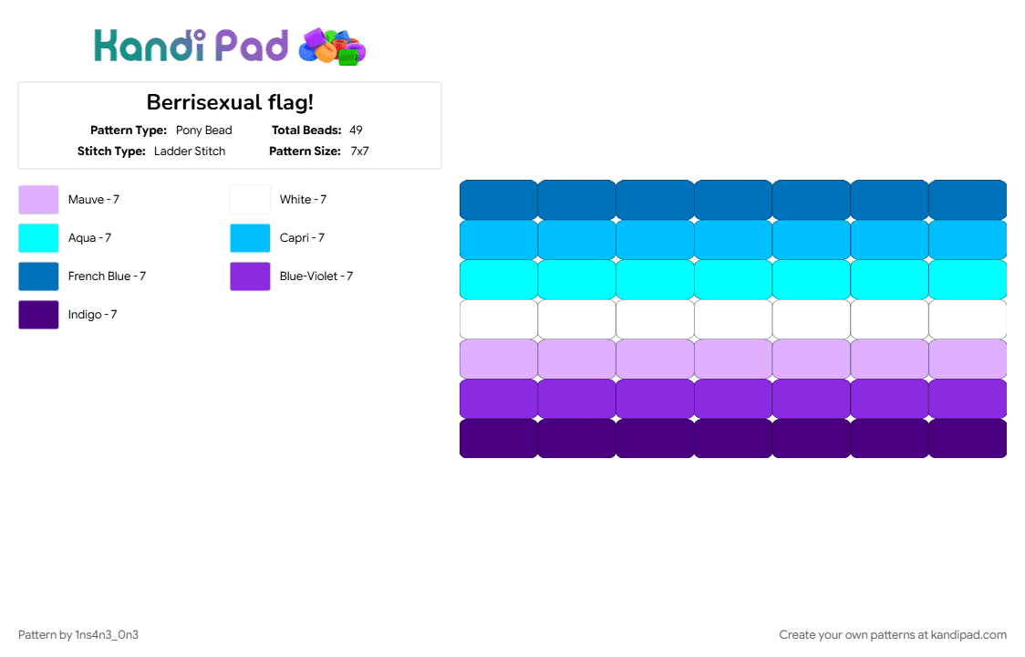 Berrisexual flag! - Pony Bead Pattern by 1ns4n3_0n3 on Kandi Pad - 