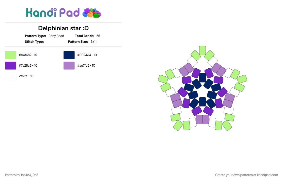 Delphinian star :D - Pony Bead Pattern by 1ns4n3_0n3 on Kandi Pad - agender, delphinian, delphinian flag, delphinian pride, green, lgbtq, lgbtqia, pride, pride flag