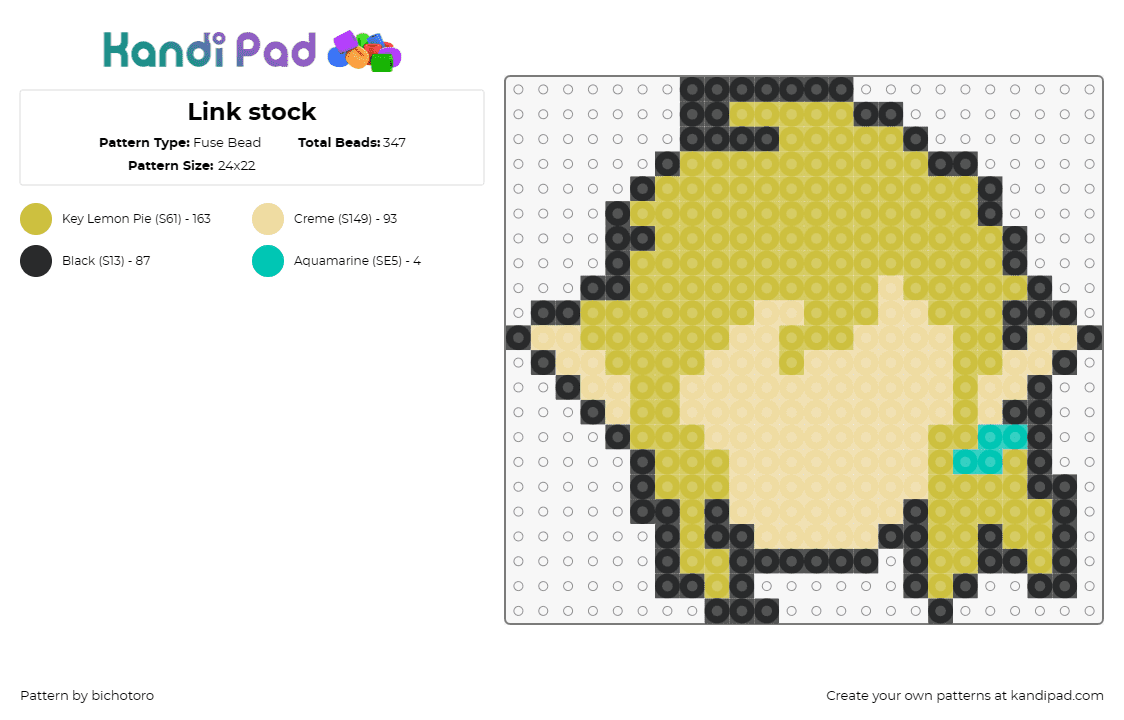 Link stock - Fuse Bead Pattern by bichotoro on Kandi Pad - link,legend of zelda,nintendo,character,video game,head,beige