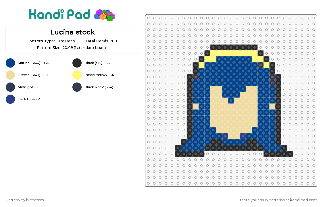 Lucina stock - Fuse Bead Pattern by bichotoro on Kandi Pad - lucina,fire emblem,nintendo,character,head,simple,video game,beige,blue