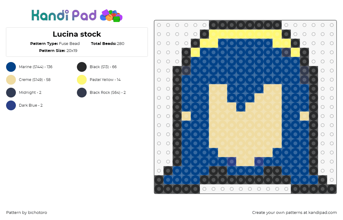 Lucina stock - Fuse Bead Pattern by bichotoro on Kandi Pad - lucina,fire emblem,nintendo,character,head,simple,video game,beige,blue