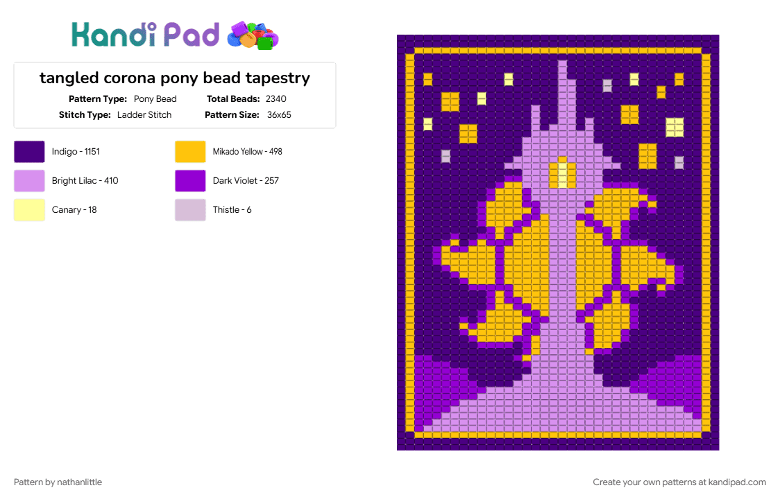 tangled corona pony bead tapestry - Pony Bead Pattern by nathanlittle on Kandi Pad - disney, disney princess, pony bead tapestry, purple, rapunzel, tangled, tapestry