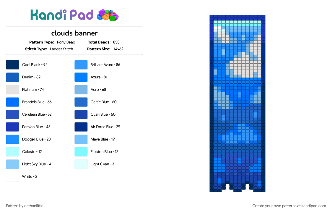 clouds banner - Pony Bead Pattern by nathanlittle on Kandi Pad - blue, clouds, nature, sky, stardew valley