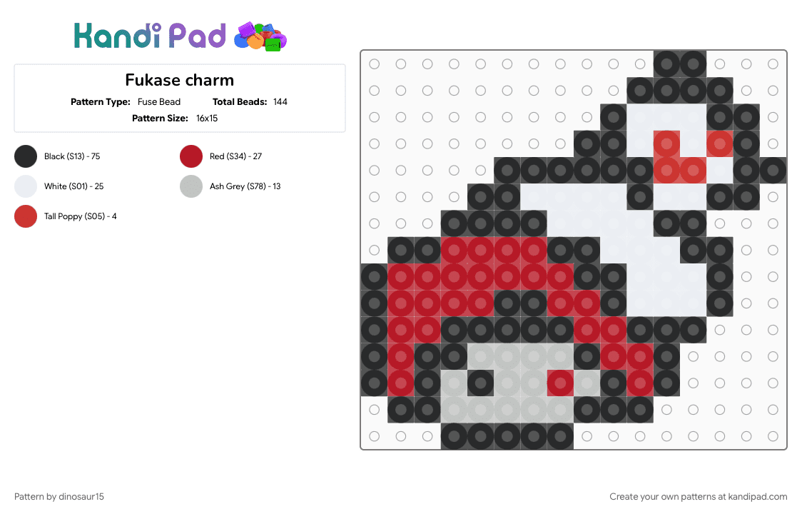 Fukase charm - Fuse Bead Pattern by dinosaur15 on Kandi Pad - 