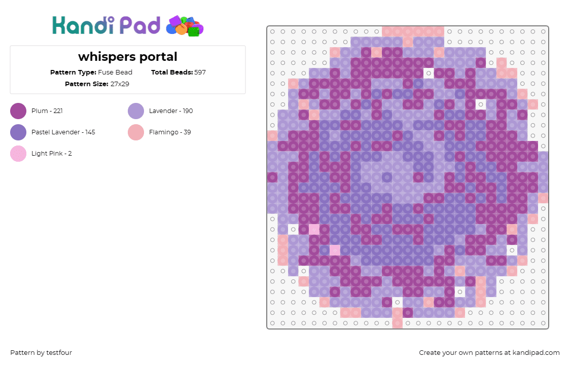 whispers portal - Fuse Bead Pattern by testfour on Kandi Pad - portal,destiny,swirl,video game,purple