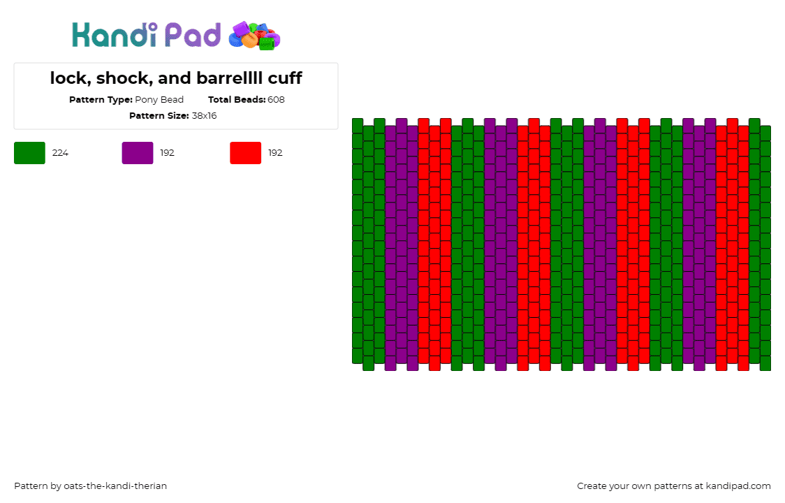 lock, shock, and barrellll cuff - Pony Bead Pattern by oats-the-kandi-therian on Kandi Pad - nightmare before christmas,lock,shock,barrel,characters,vertical,stripes,hallowe