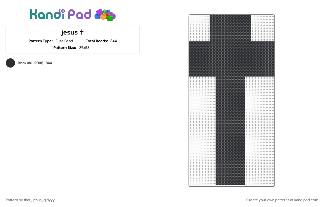 jesus ✝ - Fuse Bead Pattern by that_jesus_girlyyy on Kandi Pad - 