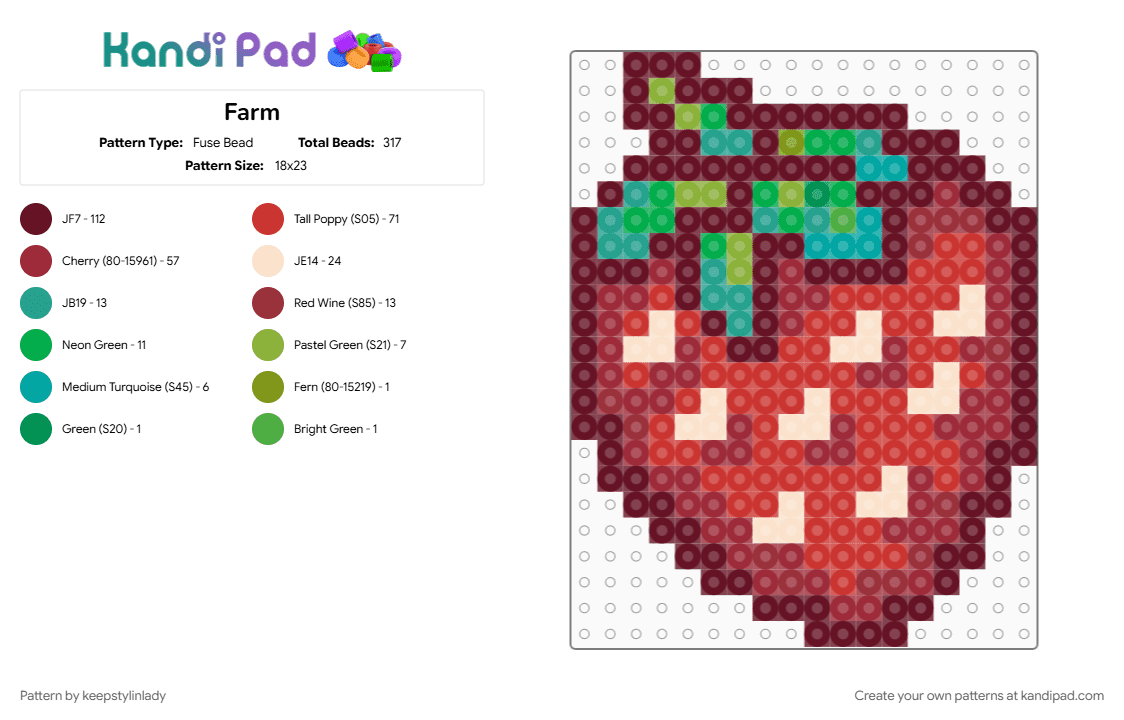 Farm - Fuse Bead Pattern by keepstylinlady on Kandi Pad - brown, red