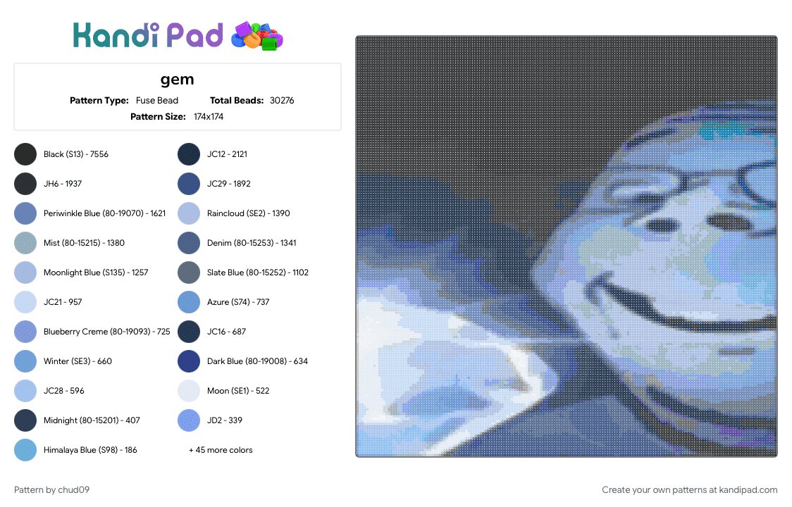 gem - Fuse Bead Pattern by chud09 on Kandi Pad - 