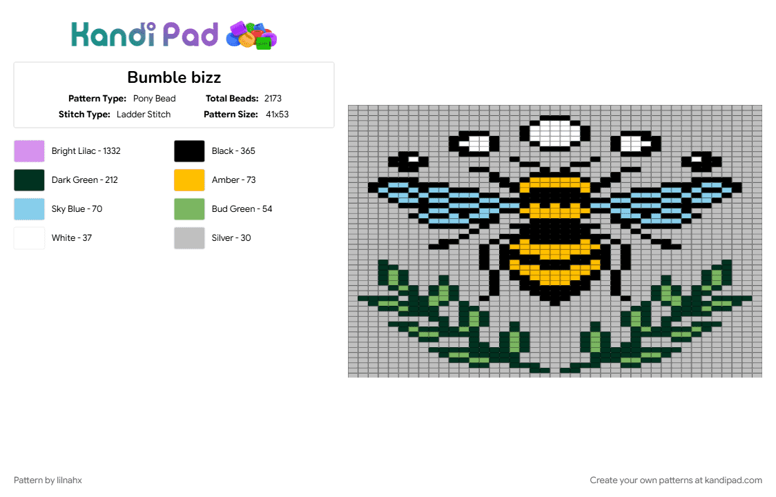 Bumble bizz - Pony Bead Pattern by lilnahx on Kandi Pad - beige