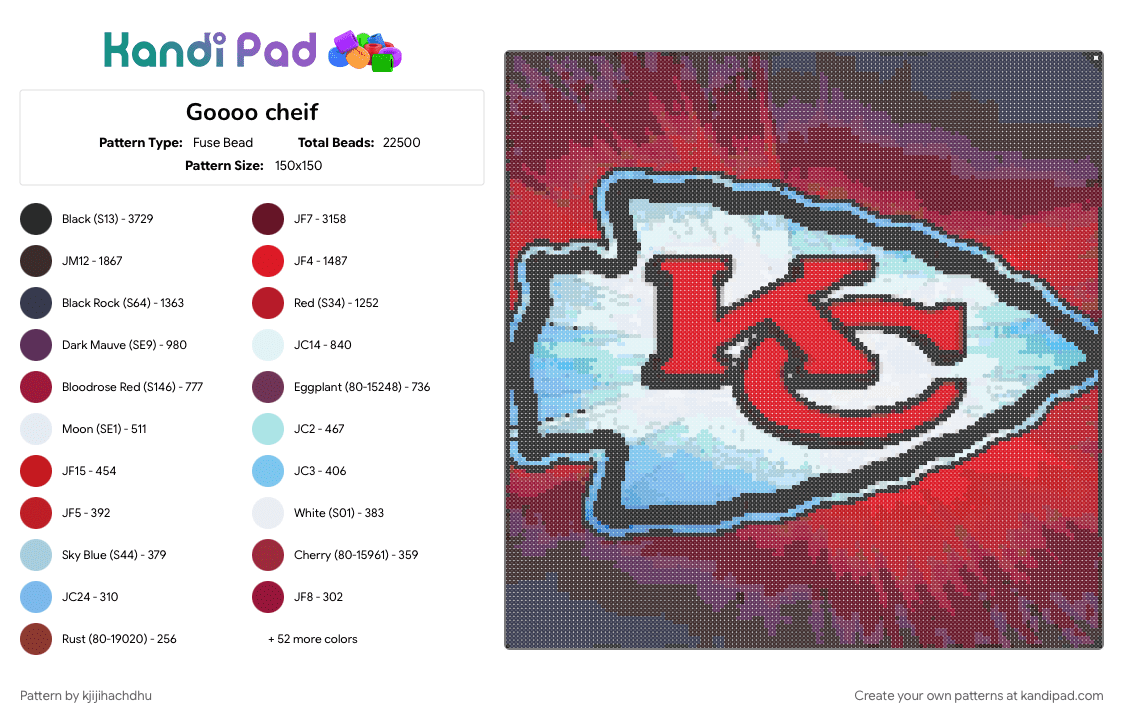 Goooo cheif - Fuse Bead Pattern by kjijihachdhu on Kandi Pad - 