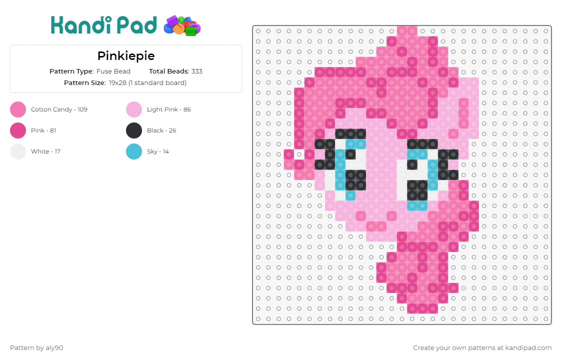 Pinkiepie - Fuse Bead Pattern by aly90 on Kandi Pad - my little pony,tv showsie pie,animals