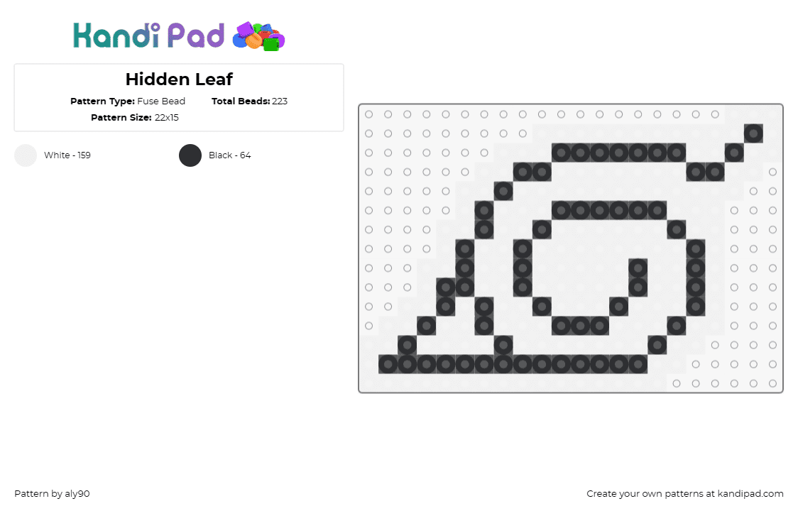 Hidden Leaf - Fuse Bead Pattern by aly90 on Kandi Pad - naruto,anime,hidden leaf