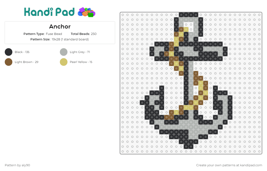 Anchor - Fuse Bead Pattern by aly90 on Kandi Pad - anchor,sailing,water,boats