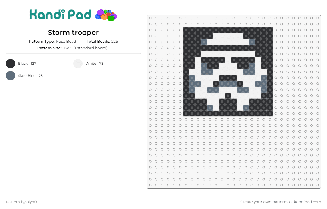 Storm trooper - Fuse Bead Pattern by aly90 on Kandi Pad - star wars,storm trooper,scifi,movies