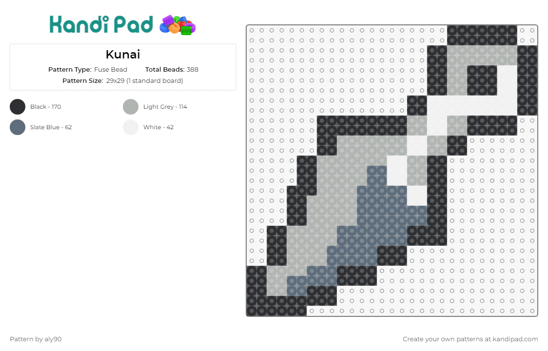 Kunai - Fuse Bead Pattern by aly90 on Kandi Pad - 