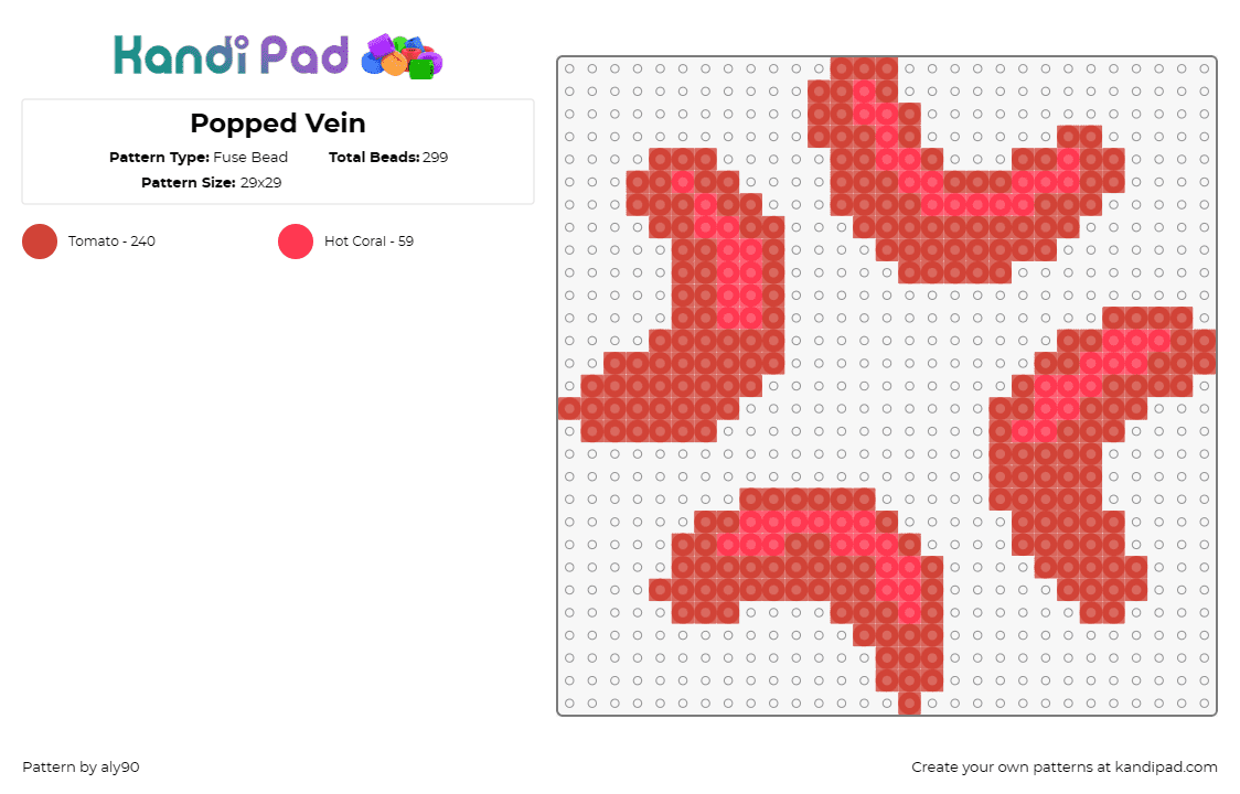 Popped Vein - Fuse Bead Pattern by aly90 on Kandi Pad - anime