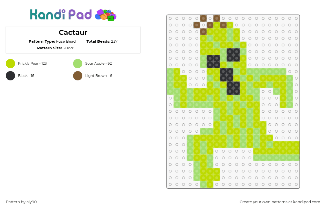 Cactaur - Fuse Bead Pattern by aly90 on Kandi Pad - cactus,cactaur,final fantasy,video games