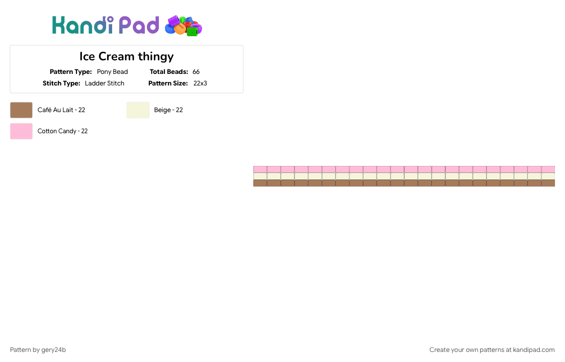 Ice Cream thingy - Pony Bead Pattern by gery24b on Kandi Pad - 
