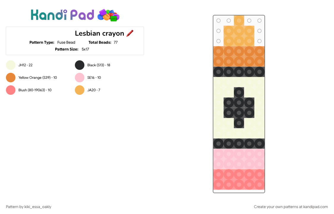 Lesbian crayon 🖍️ - Fuse Bead Pattern by kikimr85icloudcom on Kandi Pad - orange