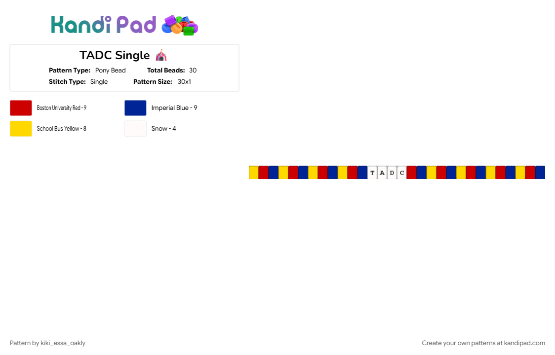 TADC Single 🎪 - Pony Bead Pattern by kiki_essa_oakly on Kandi Pad - purple, red