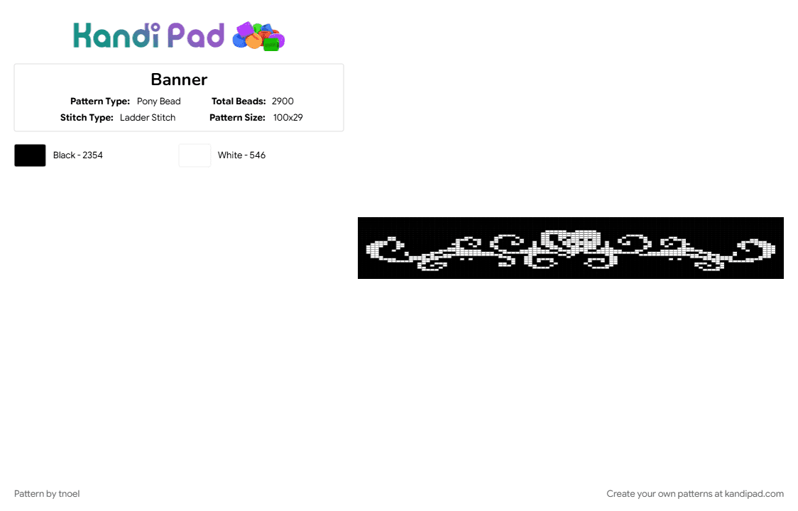 Banner - Pony Bead Pattern by tnoel on Kandi Pad - black