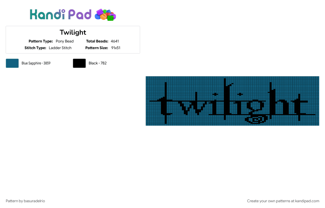 Twilight - Pony Bead Pattern by basuradelrio on Kandi Pad - blue