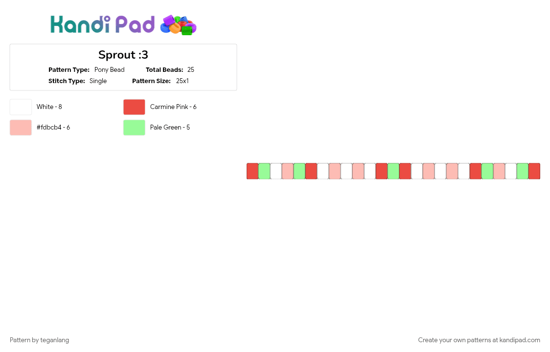 Sprout :3 - Pony Bead Pattern by teganlang on Kandi Pad - 