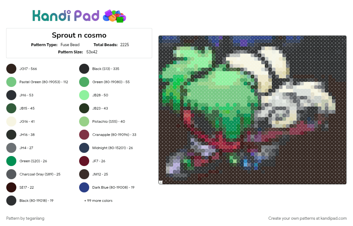 Sprout n cosmo - Fuse Bead Pattern by teganlang on Kandi Pad - 