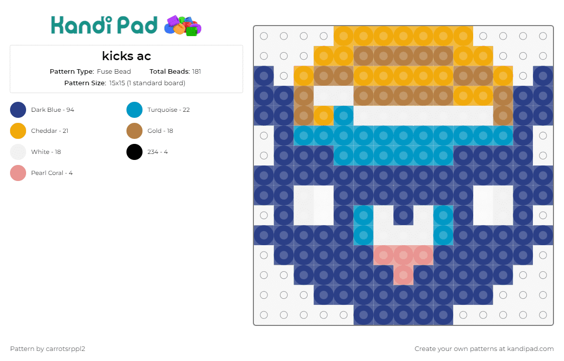 kicks ac - Fuse Bead Pattern by carrotsrppl2 on Kandi Pad - kicks,animal crossing,video games