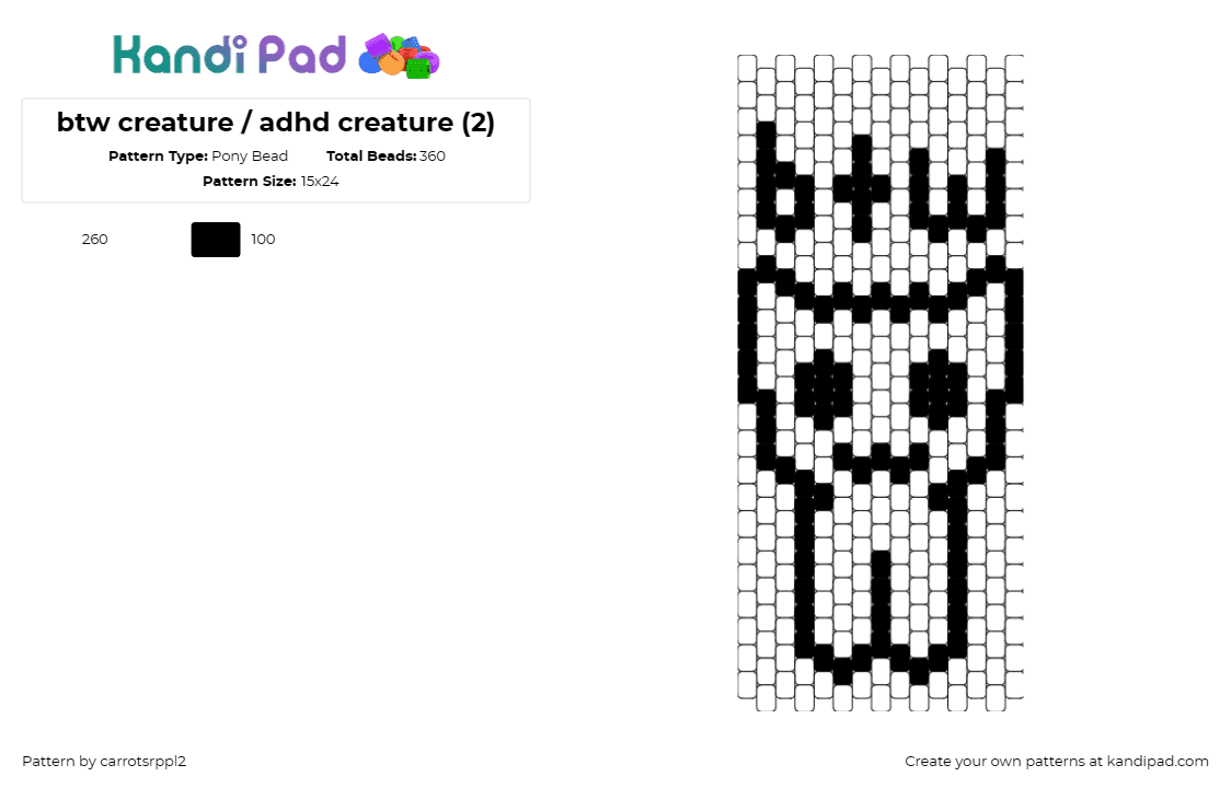 btw creature / adhd creature (2) - Pony Bead Pattern by carrotsrppl2 on Kandi Pad - btw adhd creature