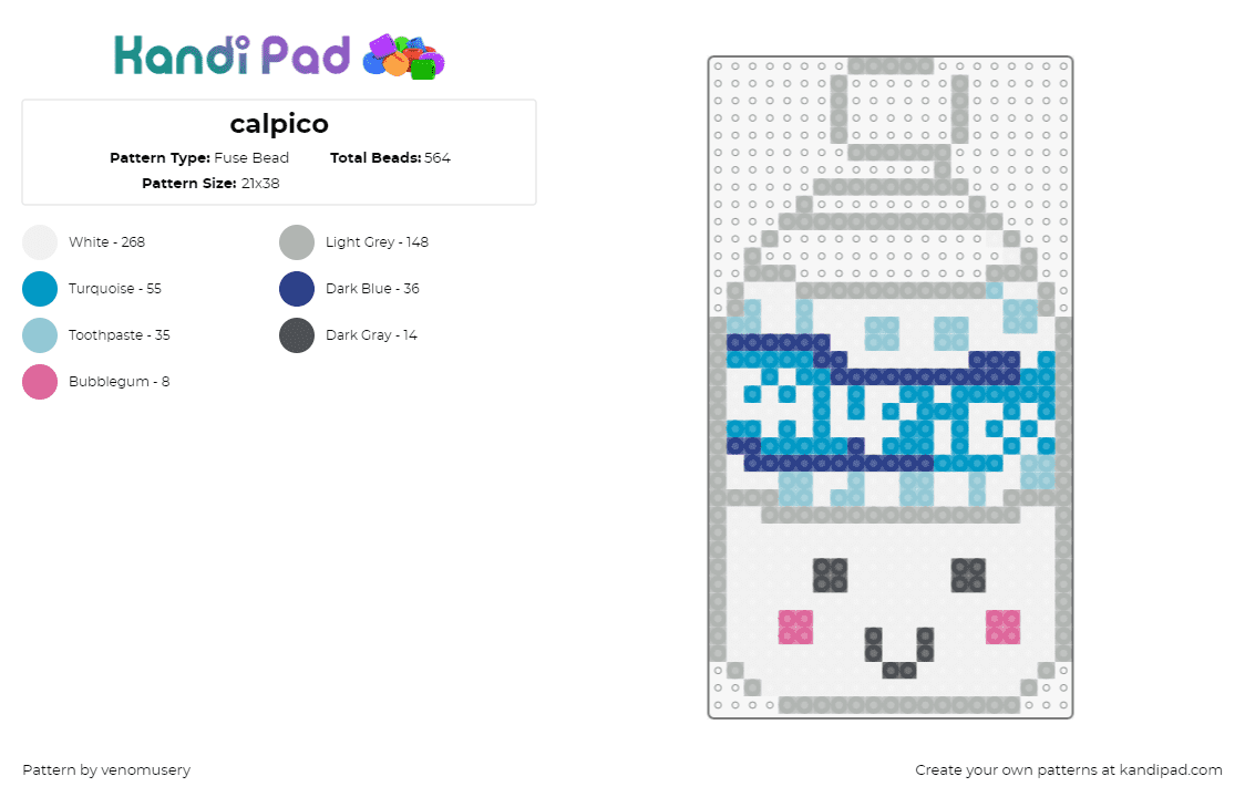 calpico - Fuse Bead Pattern by venomusery on Kandi Pad - calpico,drink,japan,smile,face,cute,white,light blue