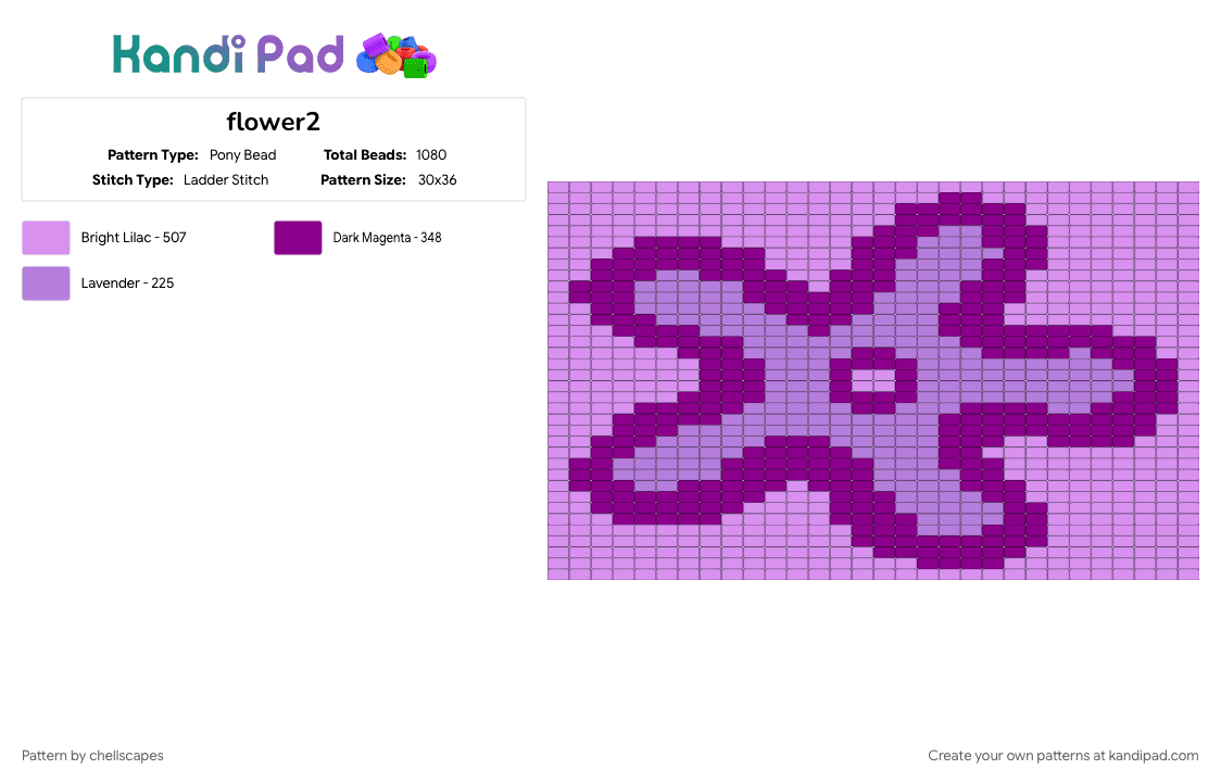 flower2 - Pony Bead Pattern by chellscapes on Kandi Pad - pink