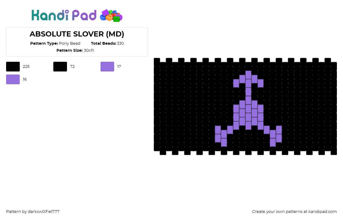 ABSOLUTE SLOVER (MD) - Pony Bead Pattern by darkxw0lfie1777 on Kandi Pad - absolute solver,logo,murder drones,tv show,purple,black