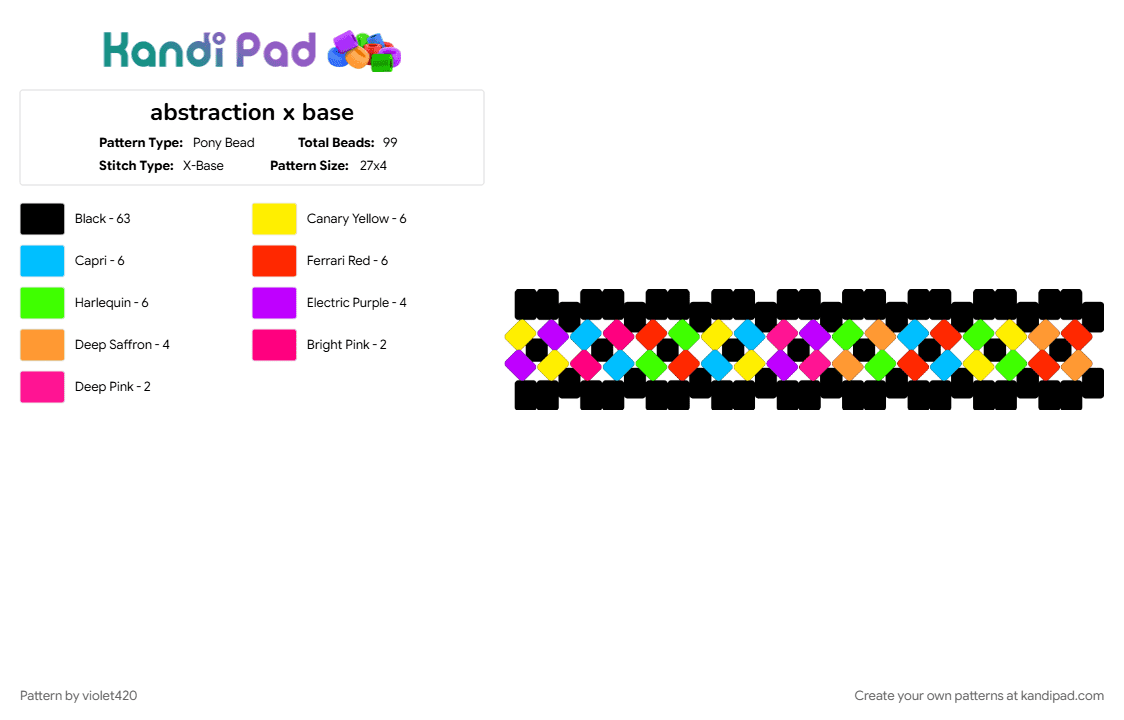 abstraction x base - Pony Bead Pattern by violet420 on Kandi Pad - black, colorful, green, light blue, tadc abstraction